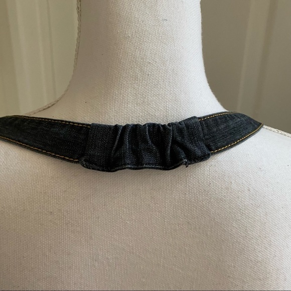 Bisou Bisou Dark Wash Denim Romper Halter Neck Sz 14 Junior - Picture 8 of 9